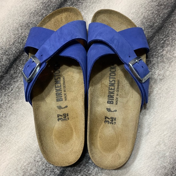 Birkenstock | Shoes | Birkenstock Siena Ii Slides In Azure Blue | Poshmark